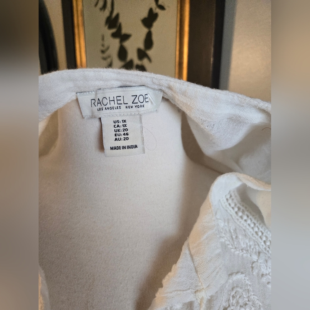 Rachel Zoe:Boho Cream Tunic Top - Picture 9 of 10